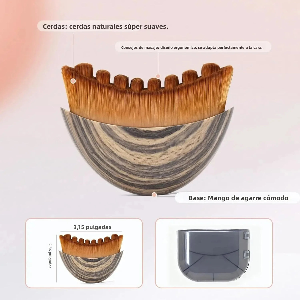 Cepillo de masaje facial – cerdas suaves para cara y cuello